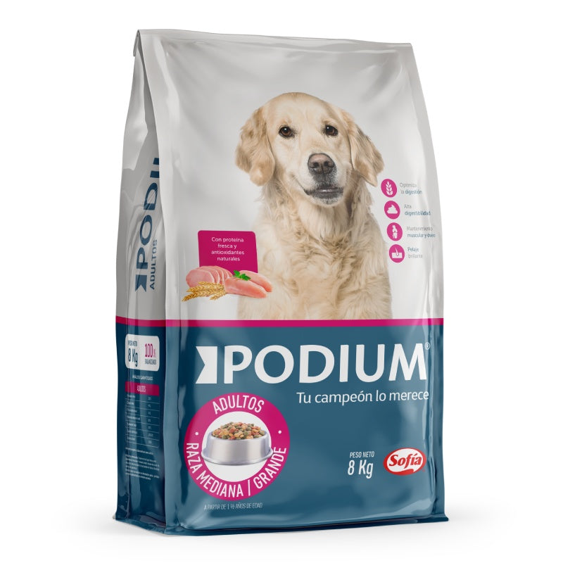 ADULTO RAZA MEDIANA GRANDE PODIUM 8 KG